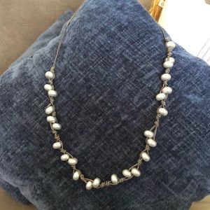 JCrew long gray pearl necklace